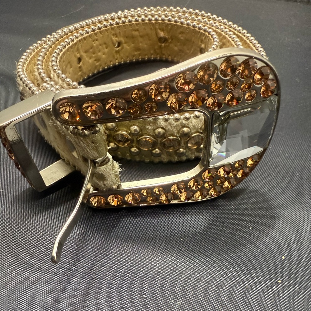 Crystal Embellished Tan Belt